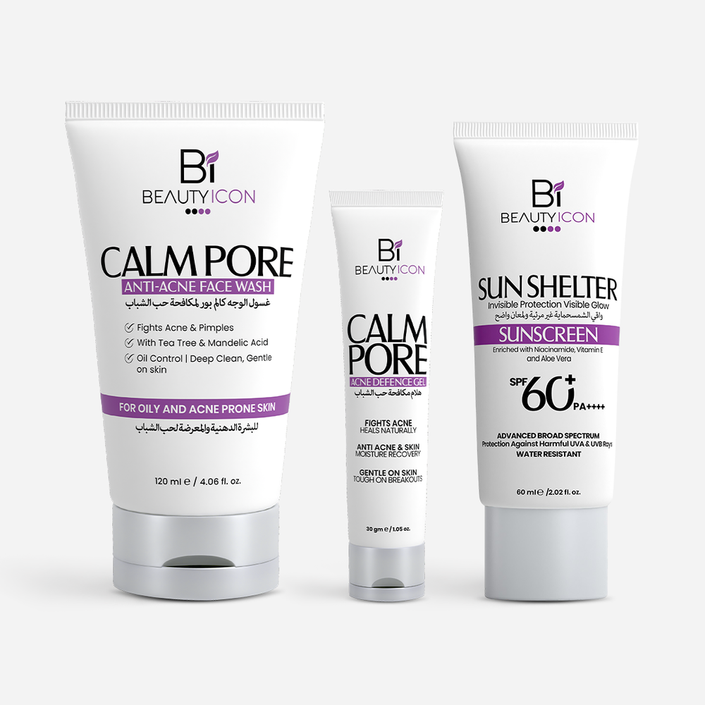 Acne Shield Trio (Face Wash + Defence Gel+ Sunshelter)