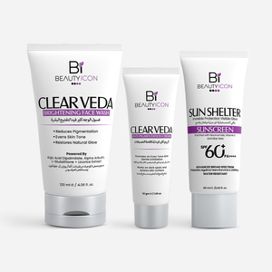 Brightening Face Wash+ Clear Veda Cream+ Sunshelter