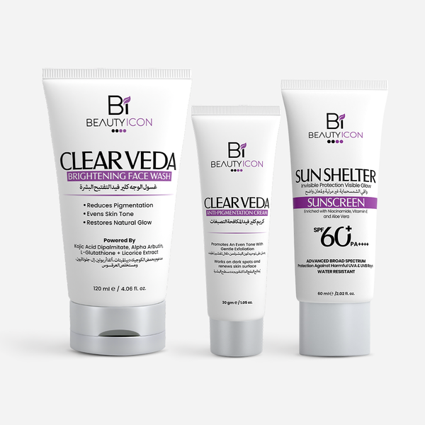 Brightening Face Wash+ Clear Veda Cream+ Sunshelter