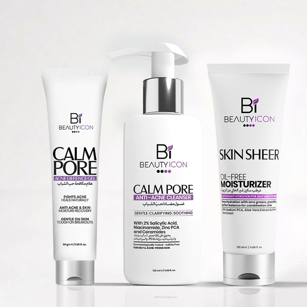 Clear Skin Defense System – Cleanser + Acne Gel + Oil-Free Moisturizer